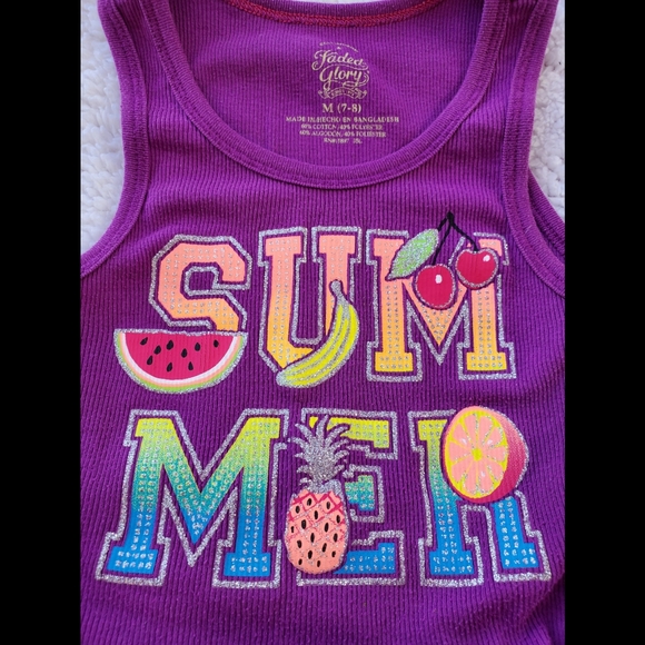 Faded Glory "Summer" Girls Tank Top - Picture 4 of 5